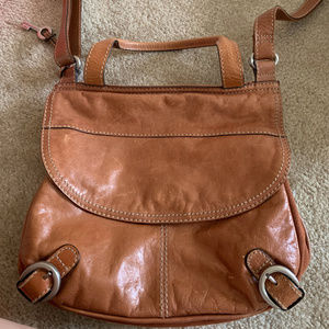 Fossil leather cross body satchel bag